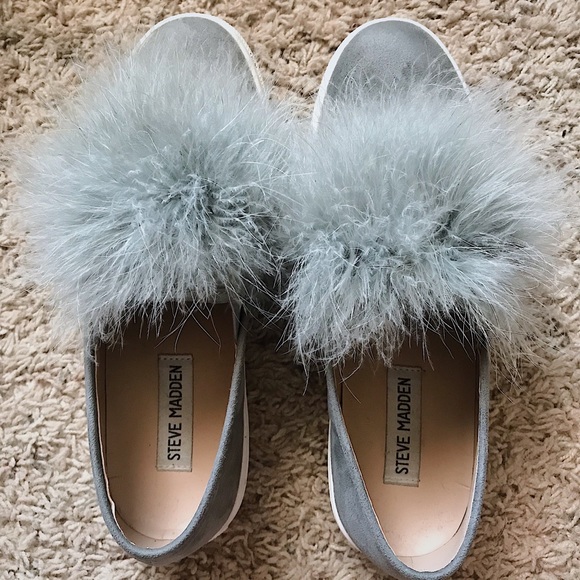 fluffy slip ons